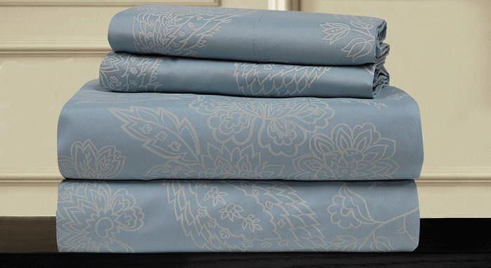 PRINTED PAISLEY SHEET SET SLATE